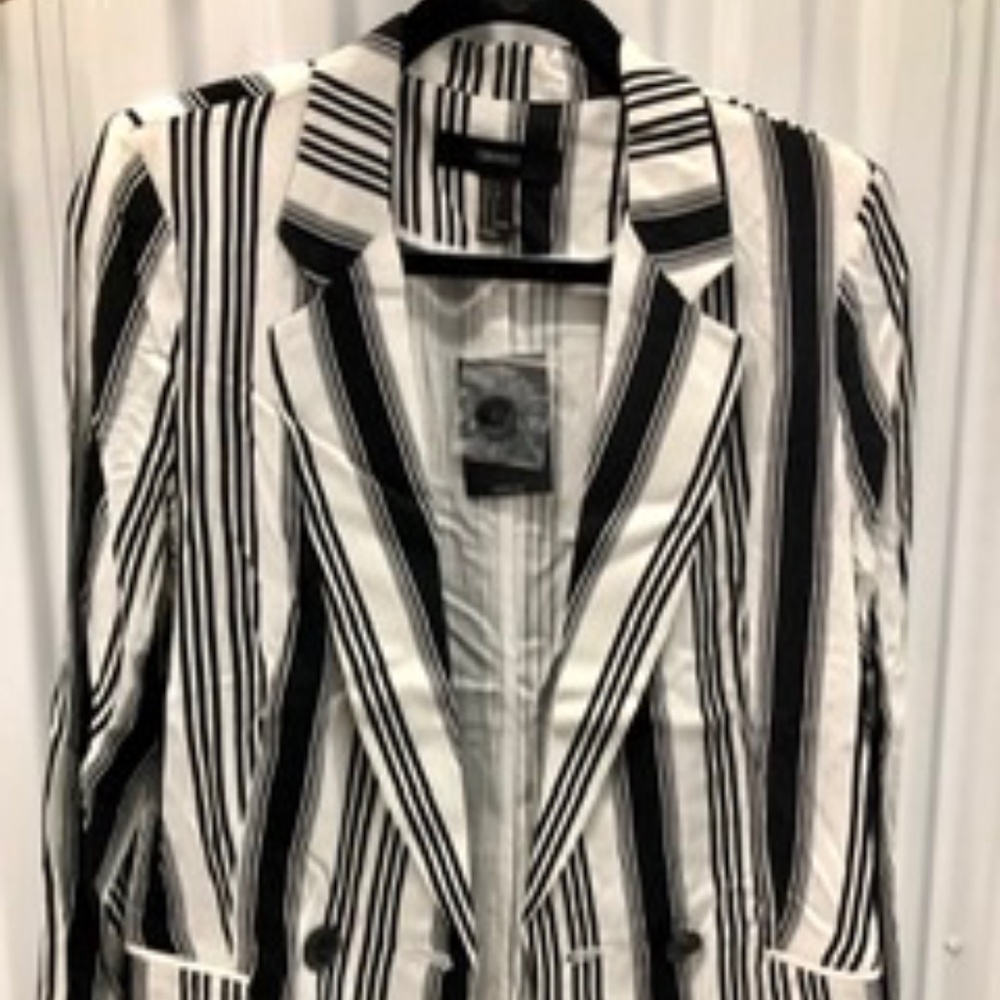 Stripy Double Breasted Blazer Jacket, S, NWT